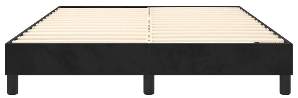 Estrutura de cama sem colchão 140x200 cm veludo preto