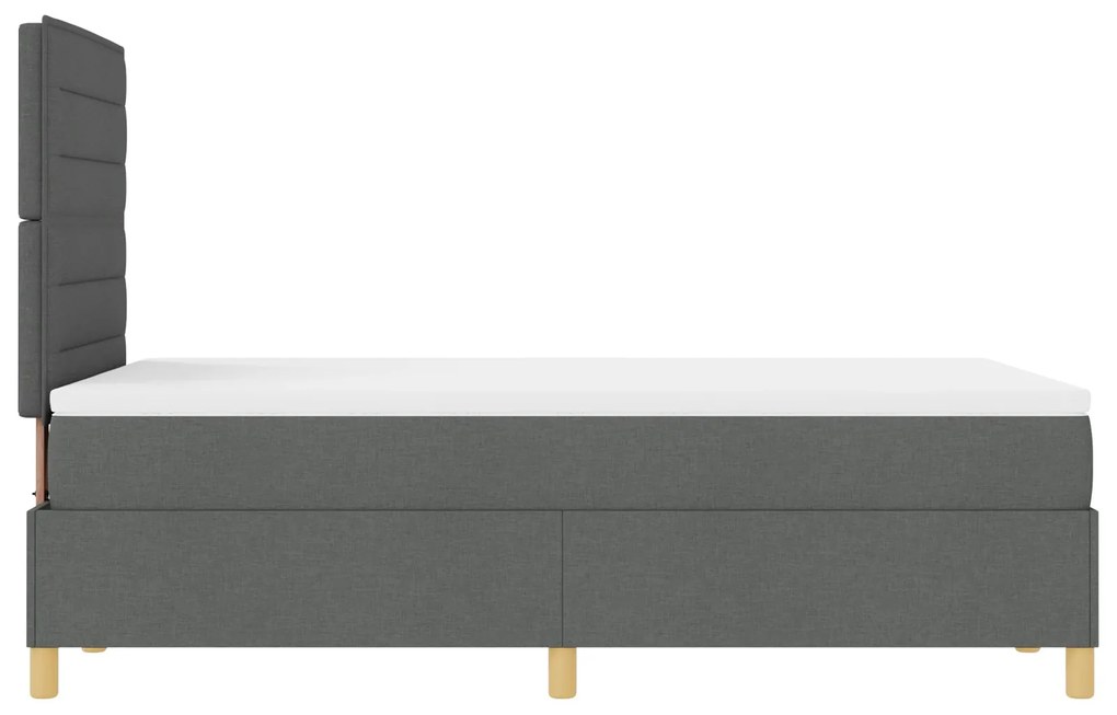 Cama Box Spring com Colchão Cinza Escura 120x200 cm Tecido