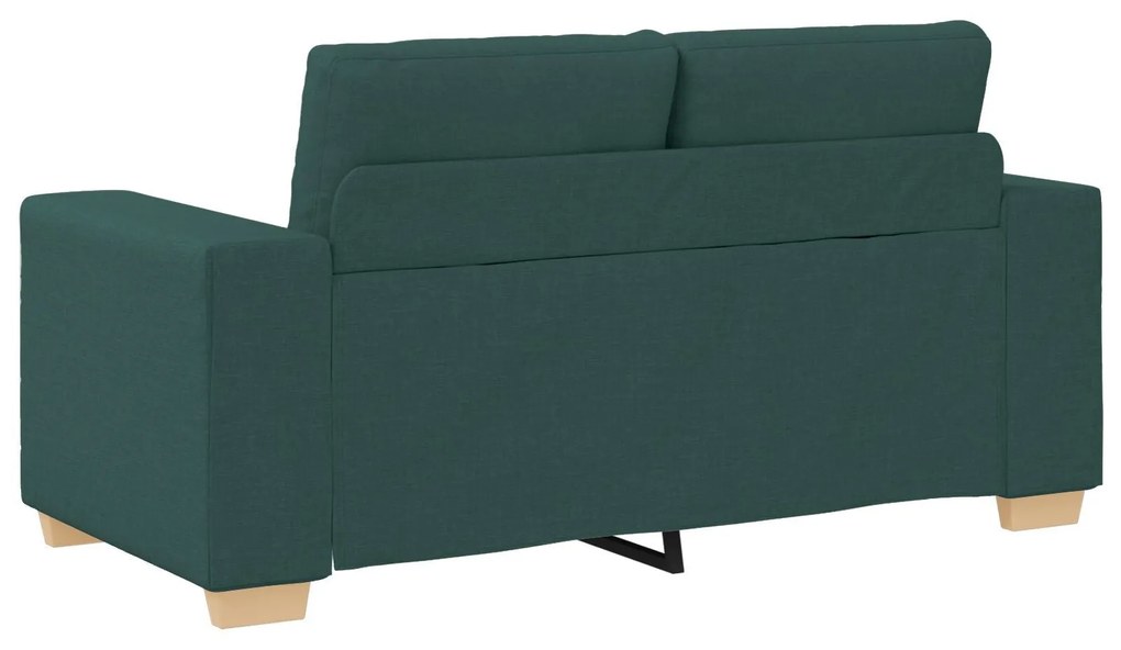 Conjunto de Sofá de 3 Peças com Almofadas - Tecido Verde Escuro