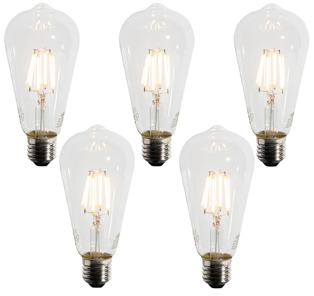 Conjunto de 5 lâmpadas LED E27 A60 com sensor crepuscular 4W 400 lm 2200K