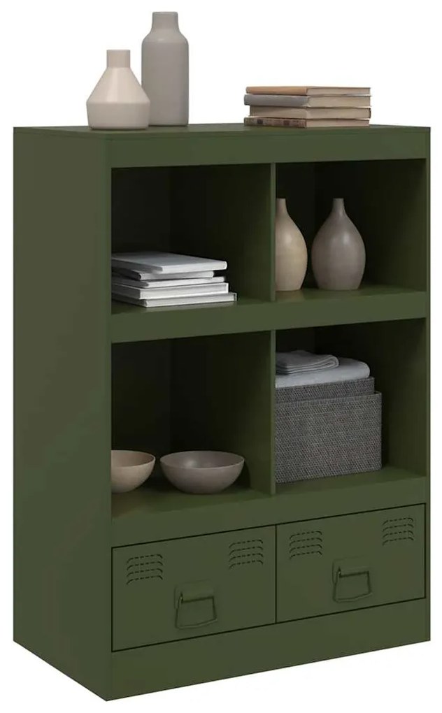 Aparador alto 67x39x95 cm aço verde azeitona