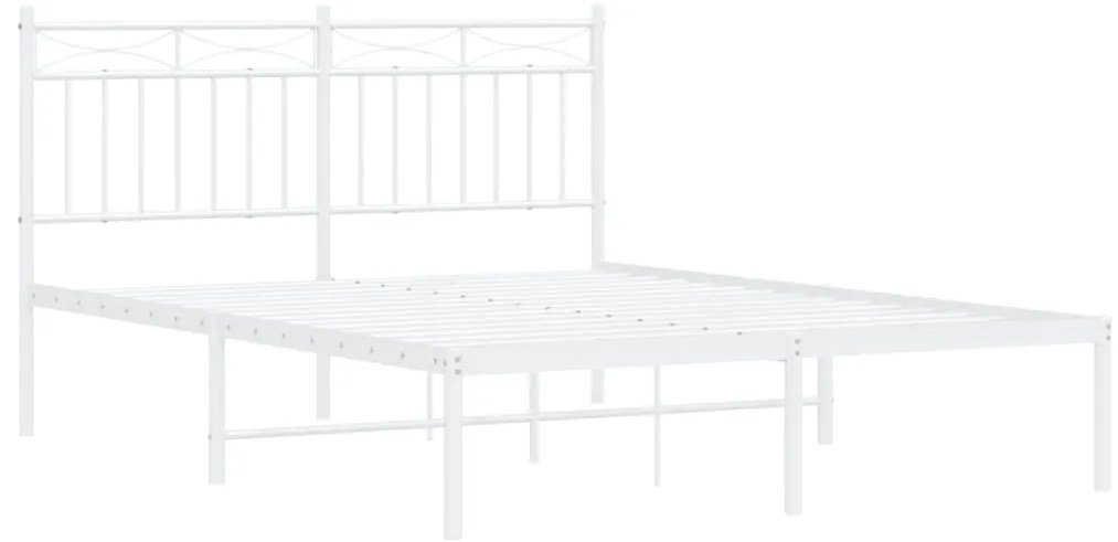 Estrutura de cama com cabeceira 140x200 cm metal branco