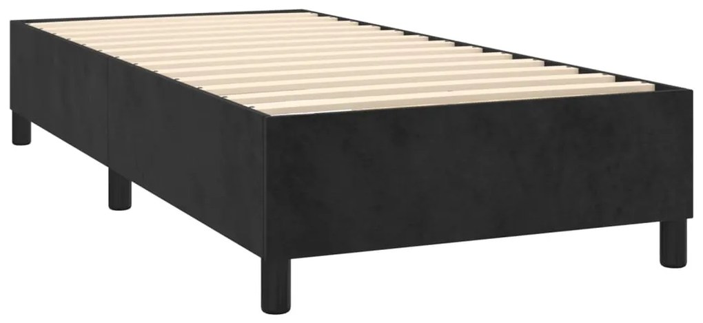 Estrutura de cama com molas 80x200 cm veludo preto