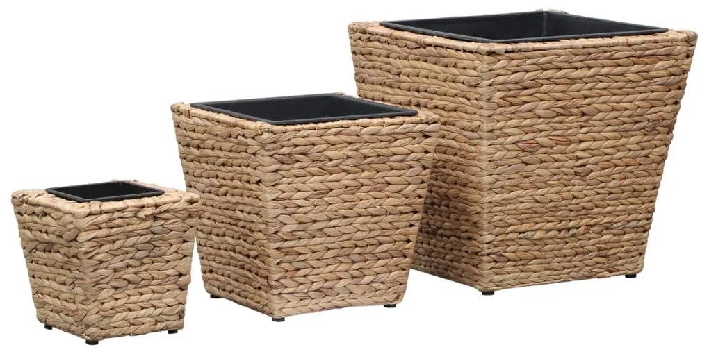 vidaXL Vasos/floreiras 3 pcs jacinto de água