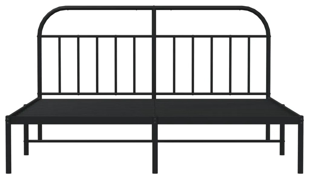 Estrutura de cama com cabeceira 160x200 cm metal preto