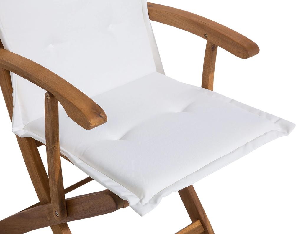 Conjunto de 2 cadeiras de madeira com almofadas em creme MAUI Beliani
