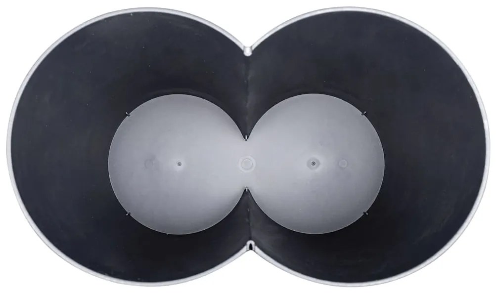 Caixote de lixo duplo 50 L preto
