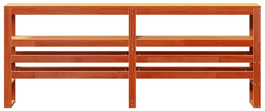 Cabeceira com prateleiras 200 cm pinho maciço castanho-mel