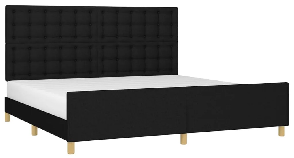 Estrutura de cama sem colchão 200x200 cm tecido preto