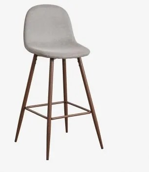 Banqueta Alta Glamm Madeira Escura & ↑75 Cm & Cinza Concreto - Sklum