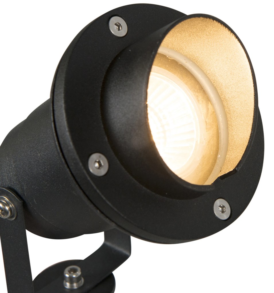 Projetores de jardim com estaca Done preto com cabo e ficha IP65