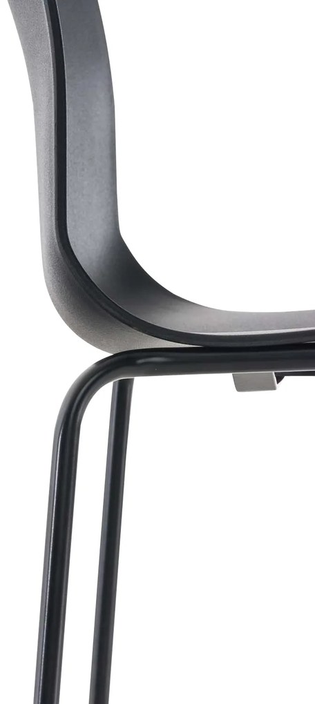 Conjunto de 2 bancos de bar Hoover em plástico e com estrutura preta 43 x 100 x 48 cm Preto