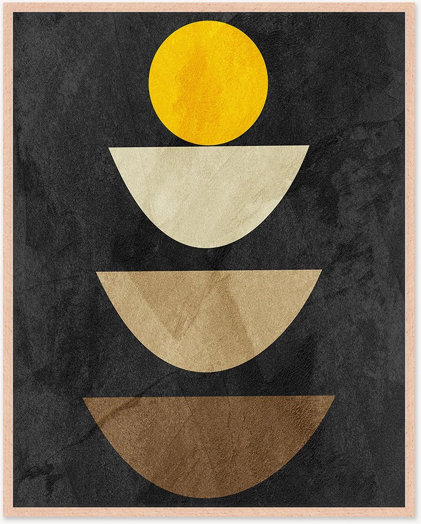 Impressão digital emoldurada Organic Shapes