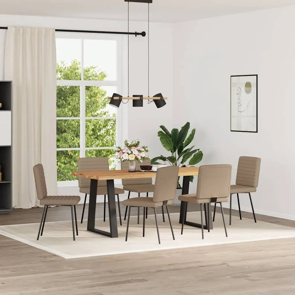 Cadeiras de jantar 6 pcs couro artificial cappuccino