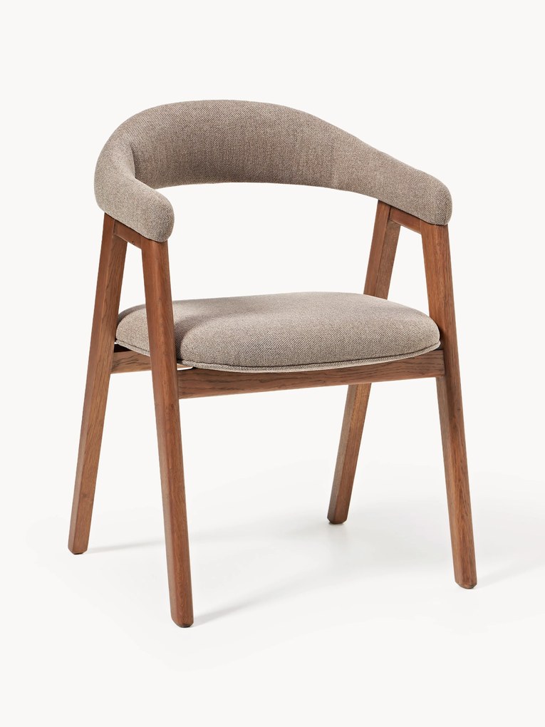 Cadeira de jantar estofada com braços Nik