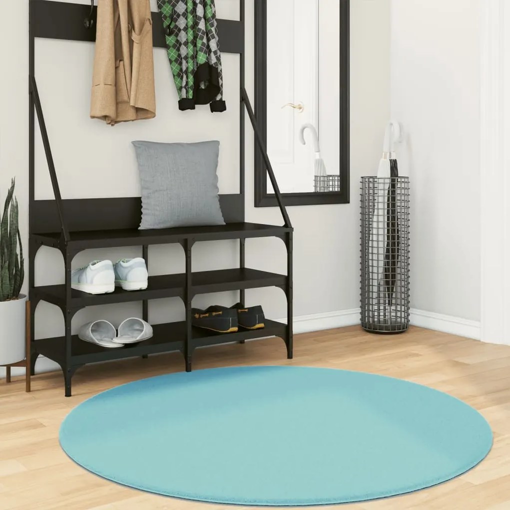 vidaXL Tapete de pelo curto OVIEDO Ø 120 cm verde