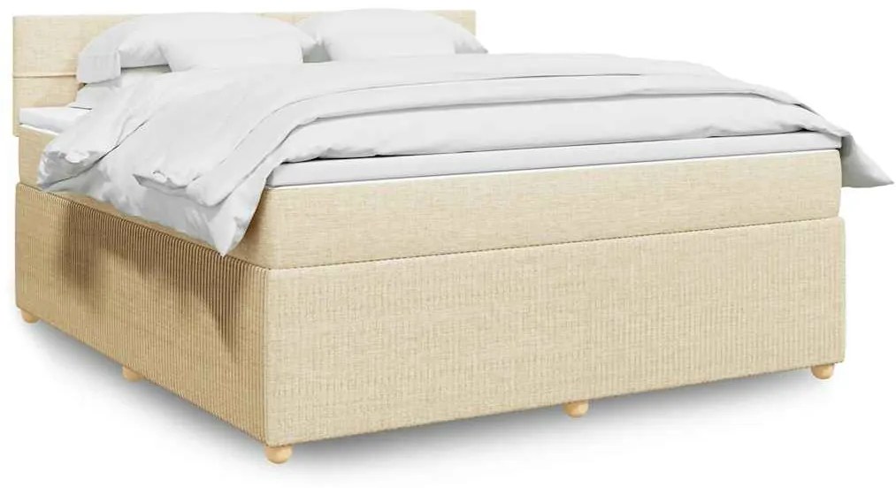 Cama com molas/colchão 180x200 cm tecido cor creme