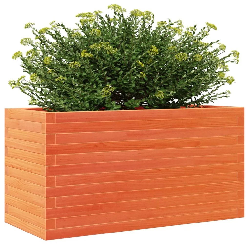 Vaso/floreira de jardim 90x40x46 cm pinho maciço castanho-mel