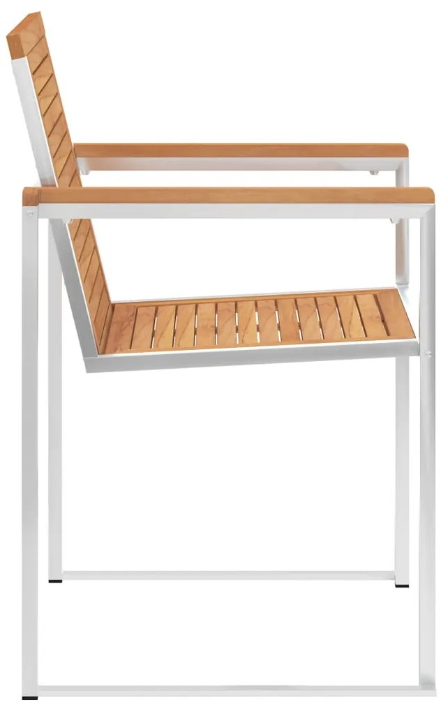 Cadeiras de jardim com almofadões 2 pcs teca maciça e aço