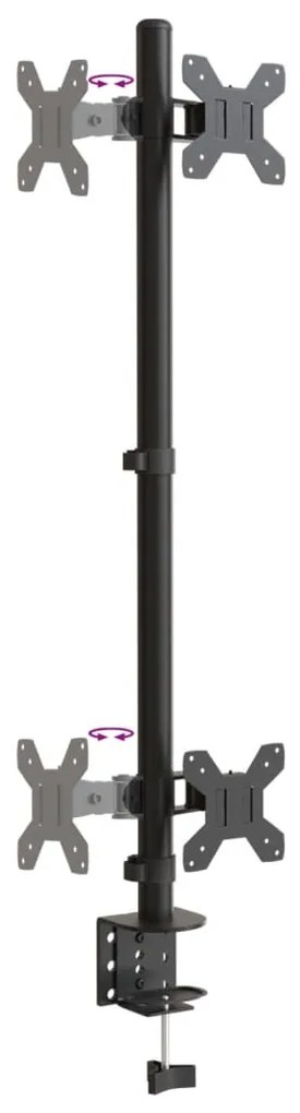 Suporte duplo para monitor VESA 75/100 mm aço preto
