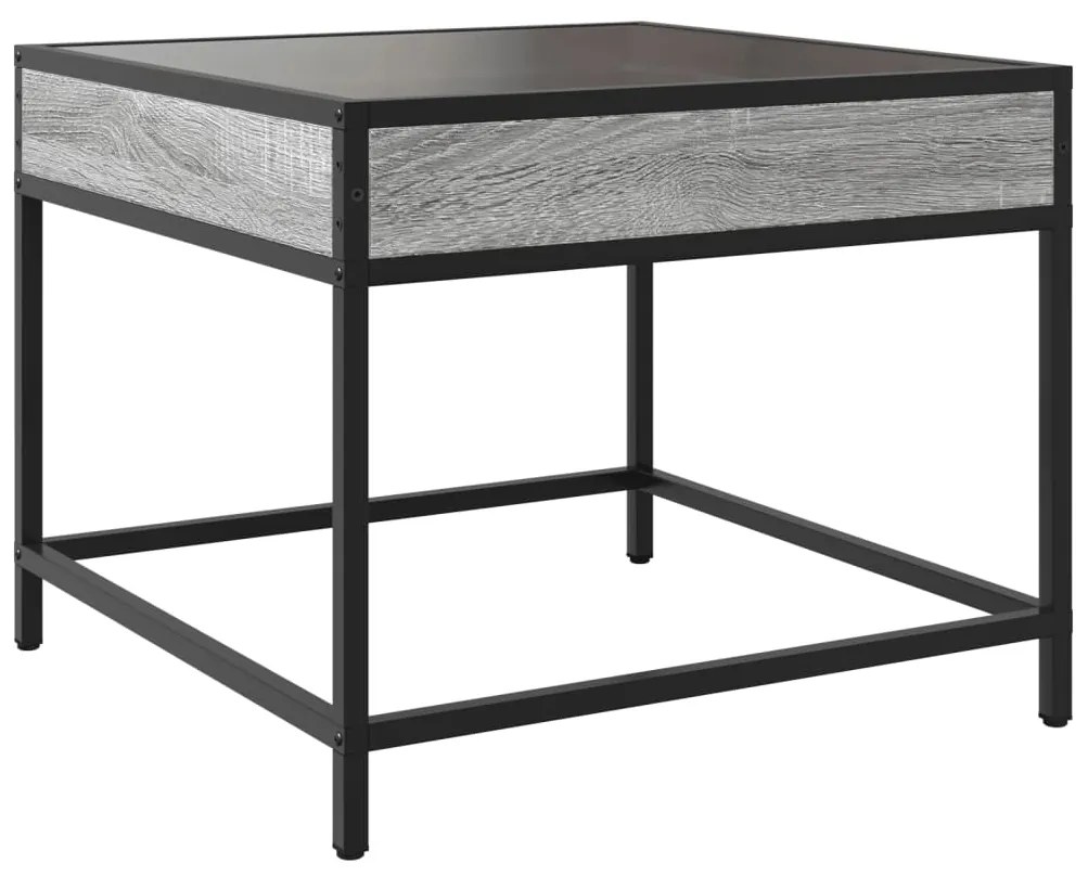 Mesa de centro luzes LED Infinity 50x50x41 cm cinzento sonoma