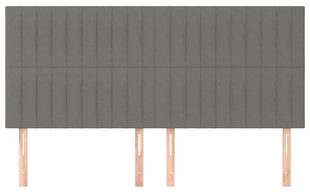 Cabeceira de cama 4 pcs tecido 80x5x78/88 cm cinzento-escuro