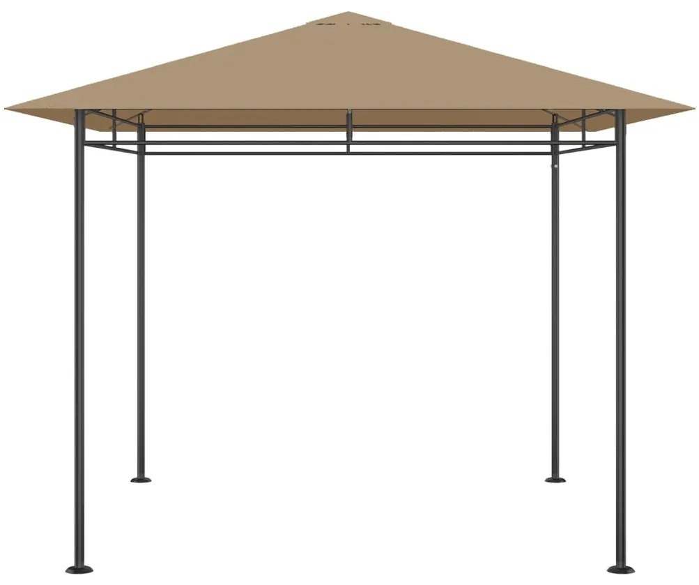 Gazebo 3x3x2,7 m 180 g/m² cinzento-acastanhado