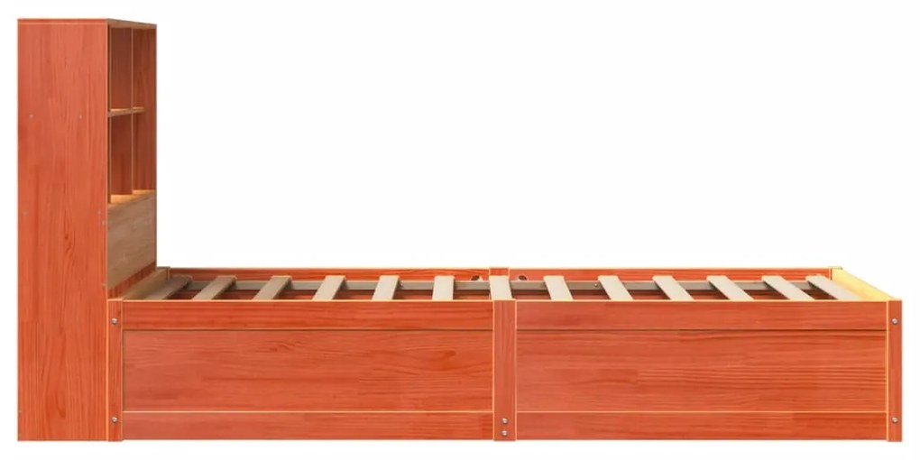 Cama sem colchão 90x200 cm pinho maciço castanho-mel