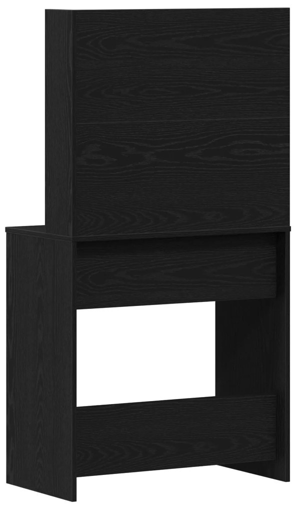Mesa de Maquiagem em Carvalho Preto com Espelho - 74,5 x 40 x 141 cm