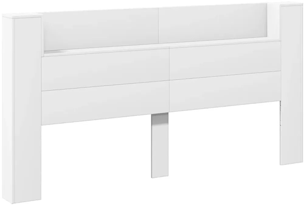Armário de cabeceira com luzes LED 200x16,5x103,5 cm branco