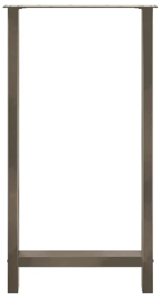 Pés de mesa de bar em aço natural, 2 peças, 60x (110-111) cm, aço
