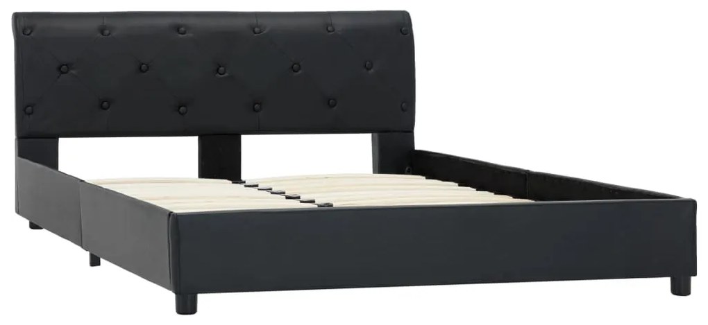 Estrutura de cama 120x200 cm couro artificial preto