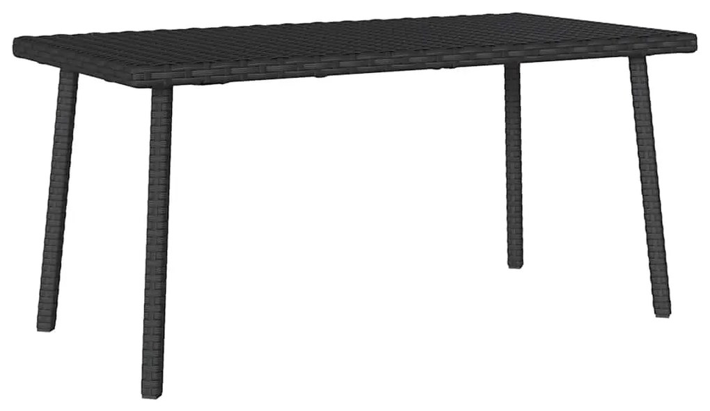 Mesa de centro de jardim retangular 80x40x37 cm vime PE preto