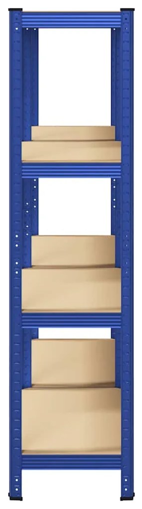 Prateleiras de armazenamento de 4 camadas 2 pcs aço azul