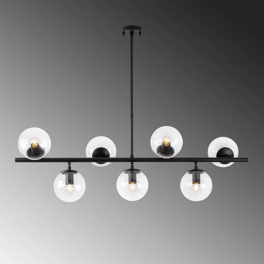 Candeeiro de Teto Fazli – Preto – 113 x 40 x 46-85 cm