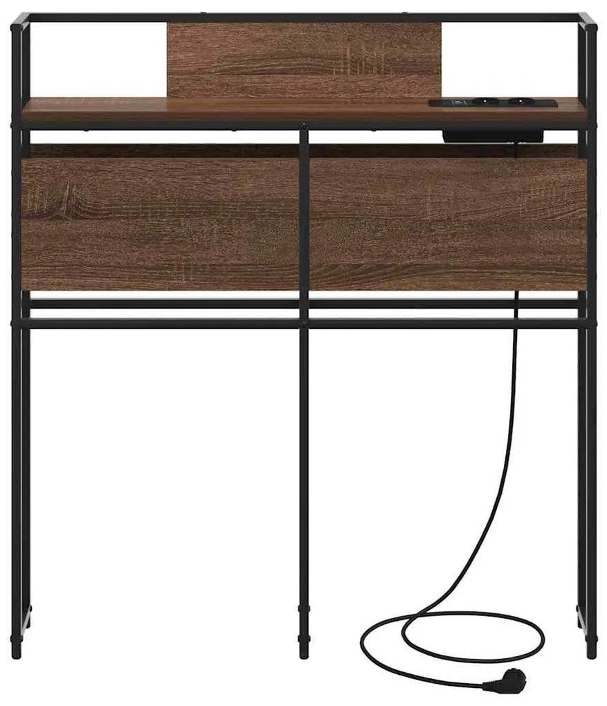 Cabeceira de armazenamento Carvalho castanho 80 cm