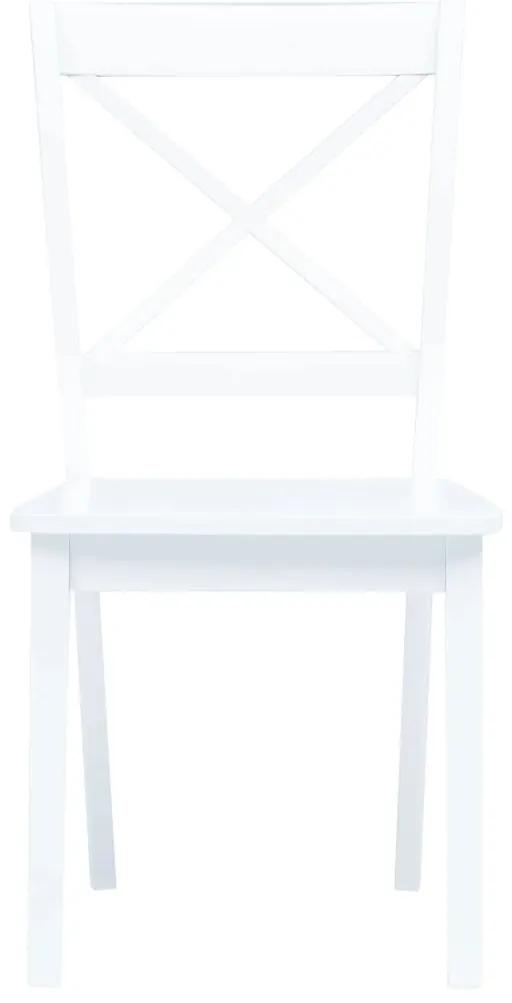 Cadeiras de jantar 4 pcs seringueira maciça branco