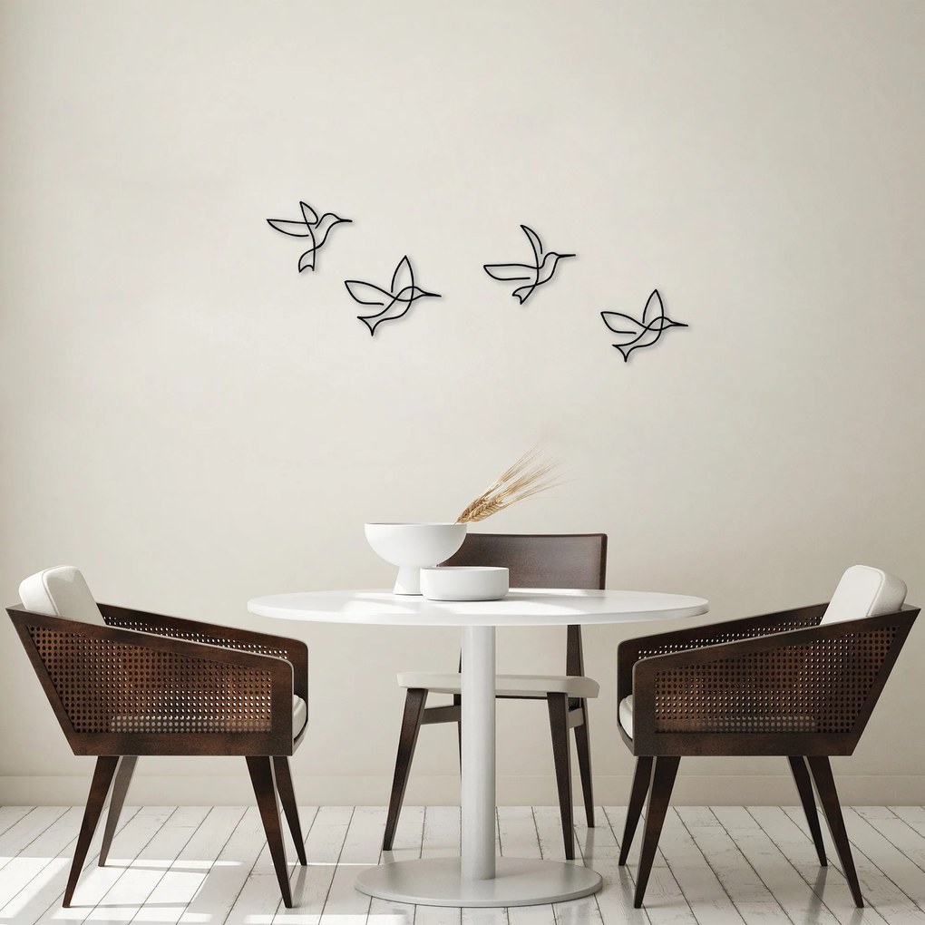 Acessório Decorativo de Parede Birds – Preto – 18x21 cm, 20x24 cm, 20x