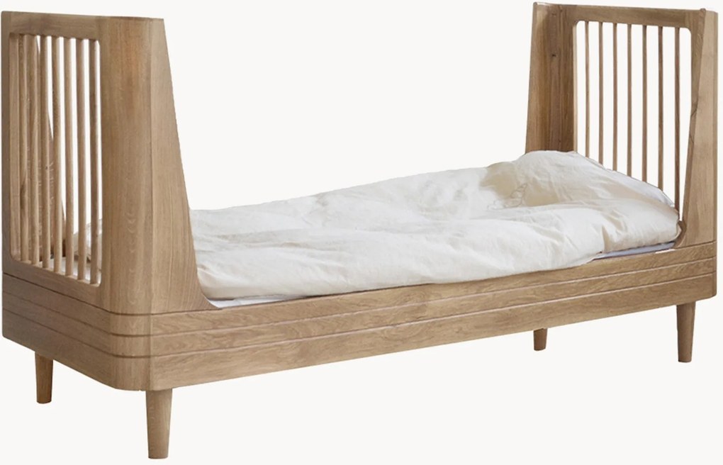 Cama de criança em madeira de carvalho artesanal Nature 2.0, L 73 x C 165 cm