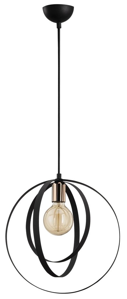 Chandelier Vaveyla – Preto – 35 cm de Diâmetro, 131 cm de Altura