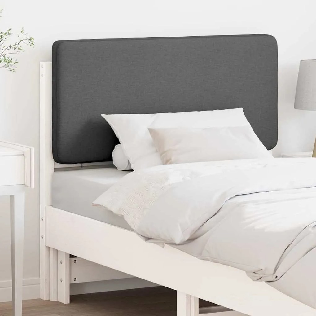 vidaXL Cabeceira estofada com cabeceira Branco e Cinza Claro 100 cm