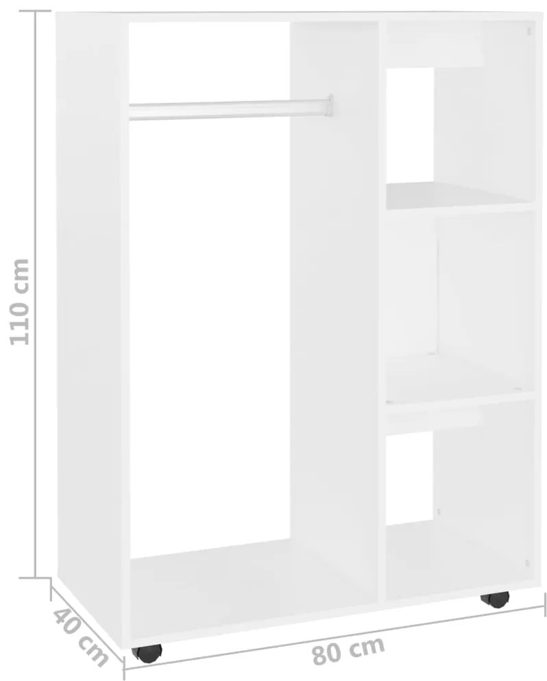 Roupeiro 80x40x110 cm derivados madeira branco