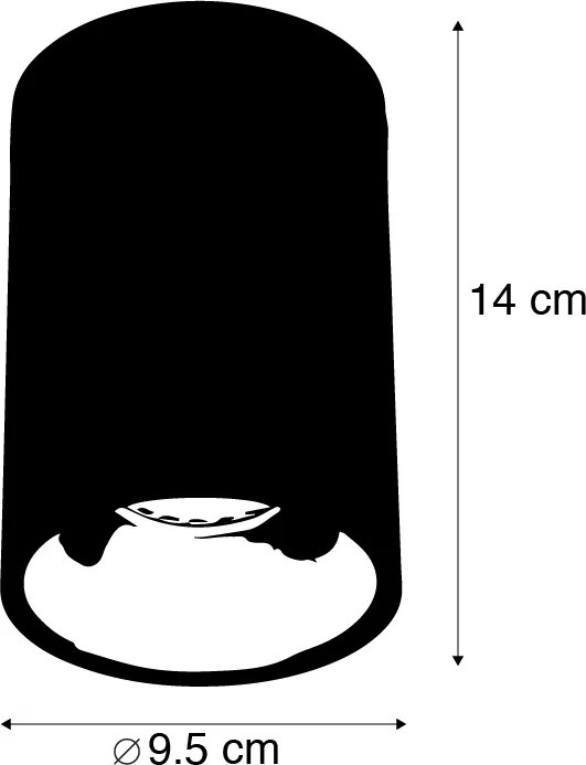 Conjunto de 6 focos modernos preto com dourado GU10 50mm - Deep