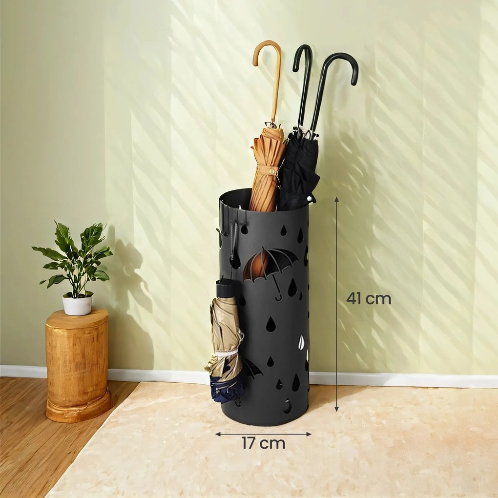 Suporte para guarda-chuvas, redondo 17 x 41 cm (Ø x A) preto
