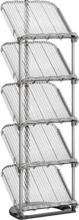 Sapateira com prateleiras inclinadas 24,5 x 28,4 x 102,5 cm cinzenta