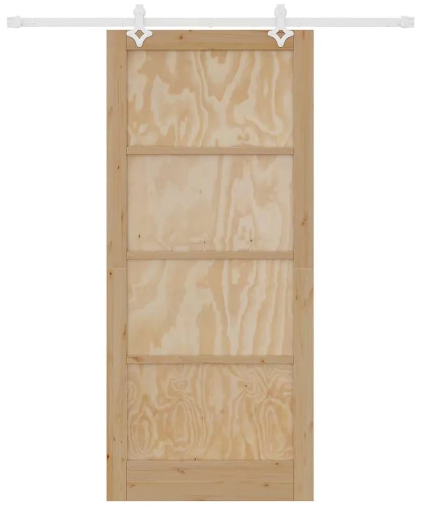Porta Deslizante vidaXL com Conjunto de Hardware 93x211 cm em Madeira