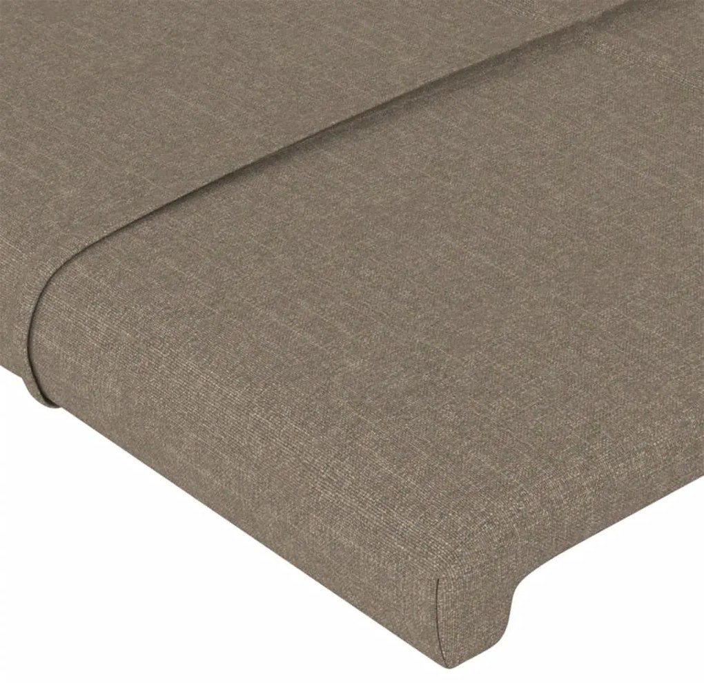 Cabeceira cama c/ LED tecido 163x16x118/128cm cinza-acastanhado