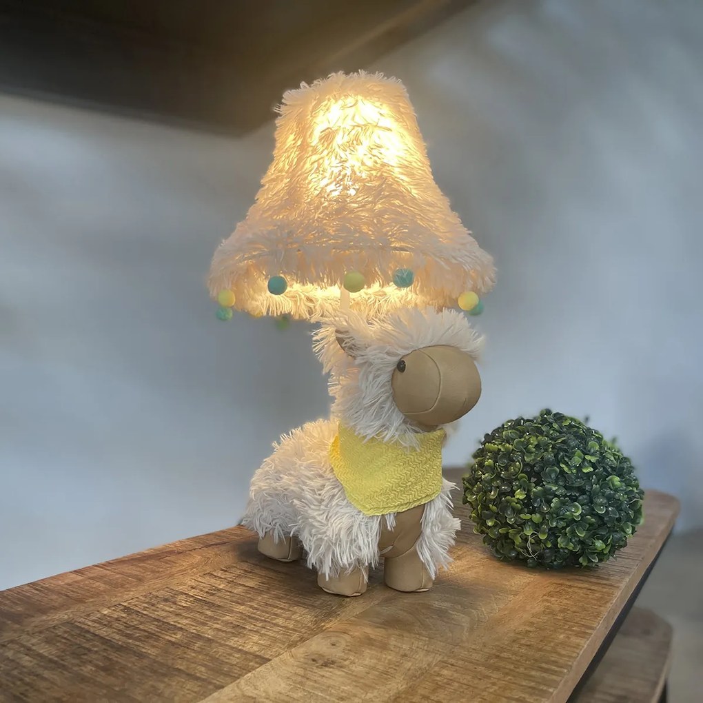 LED Candeeiro de mesa infantil Alpaca branco - Alma Para crianças