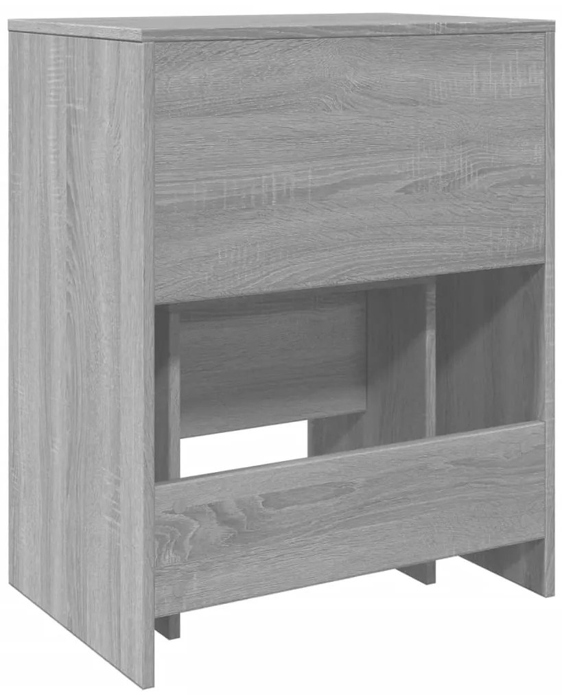 Toucador e banco 60x40x113,5 cm cinzento sonoma