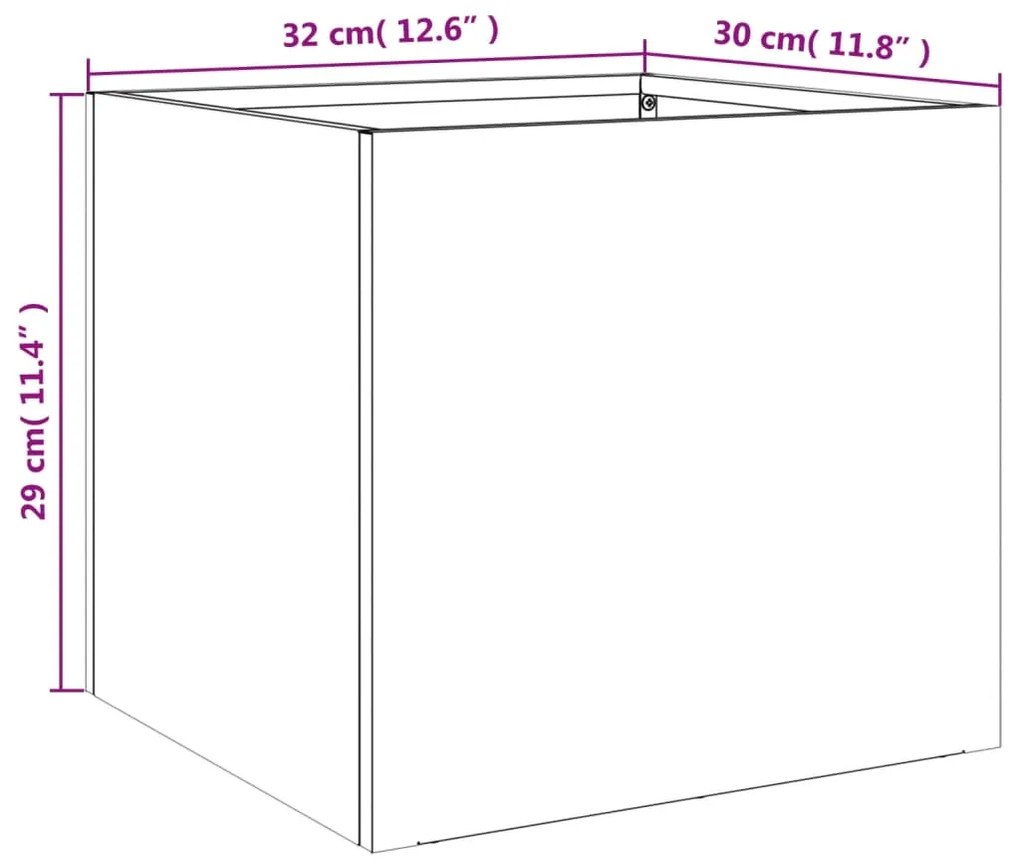 Vaso/floreira 32x30x29 cm aço galvanizado prateado